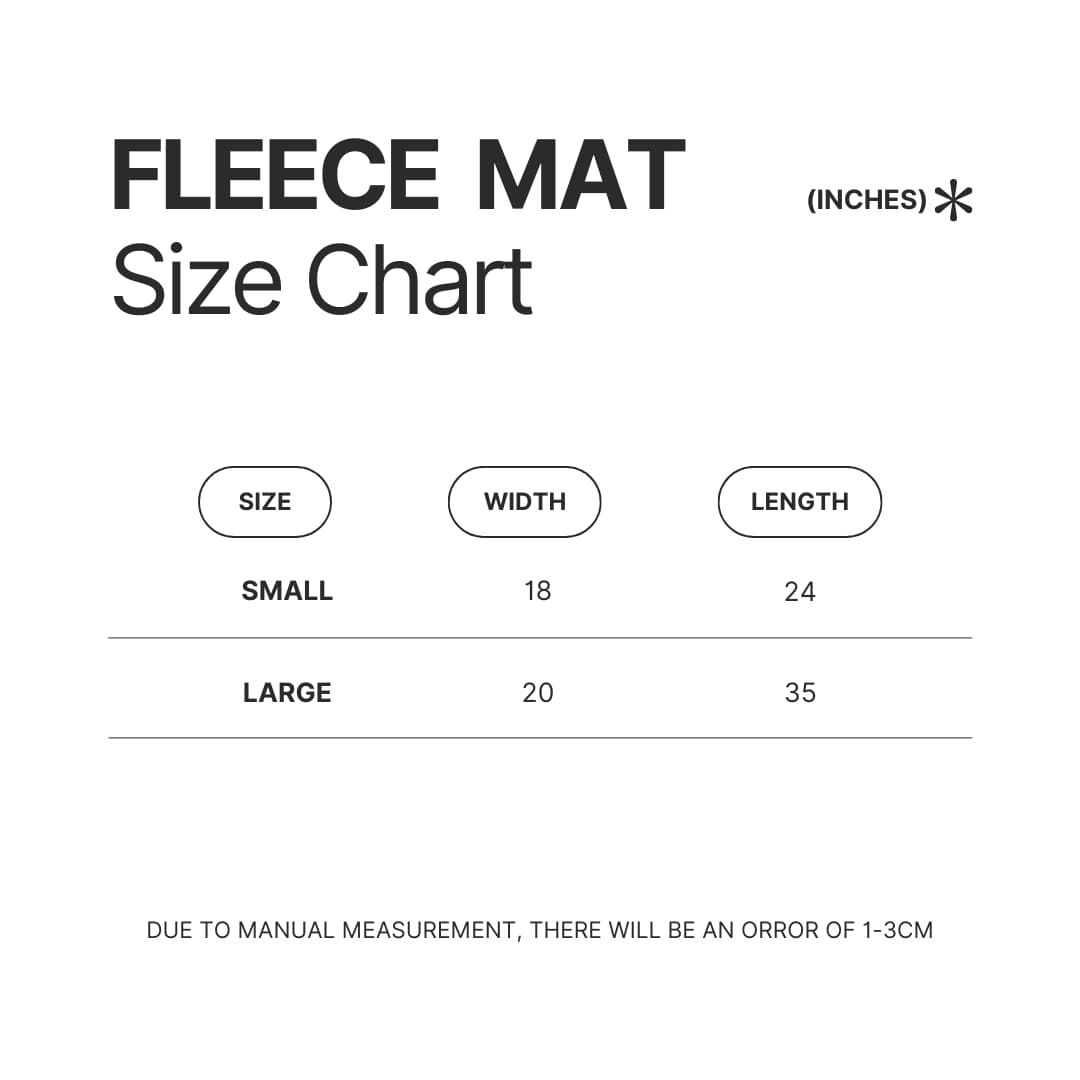 Fleece Mat Size Chart - Monster Hunter Shop