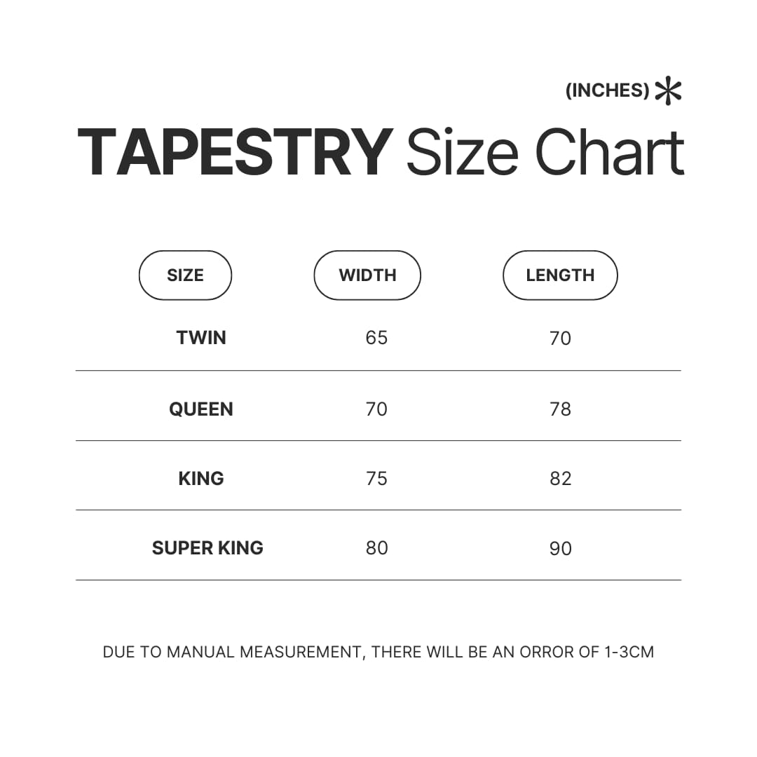 Tapestry Size Chart - Monster Hunter Shop